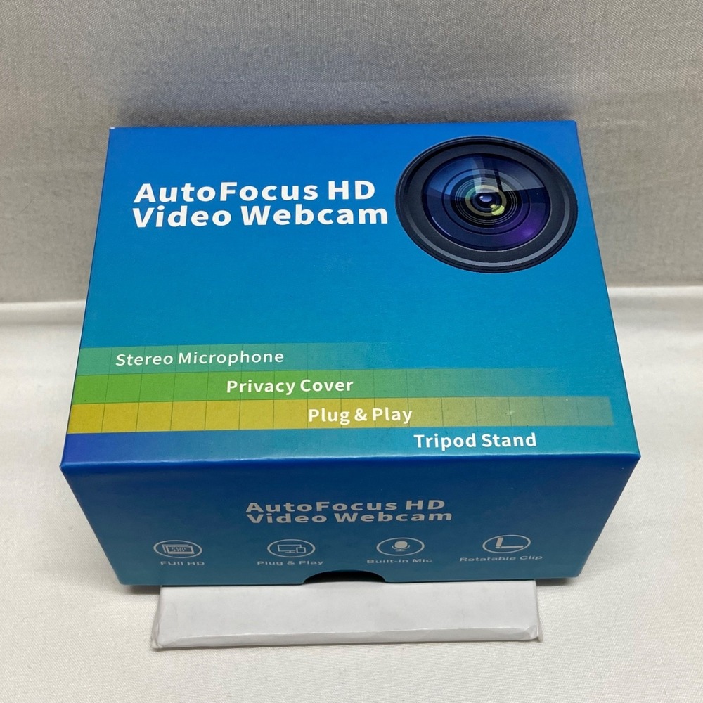 Webcam Full HD 1080P Laptop Computer Camera Mic Privacy Cover Black Auto Focus